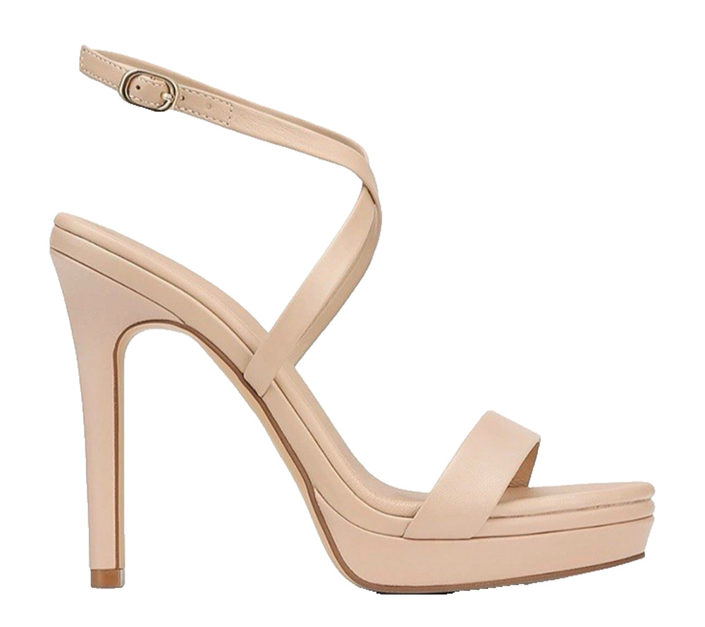 GUESS Womens Nude Heels Strappy Stiletto Pumps Beige Open Toe Tarena 9 M